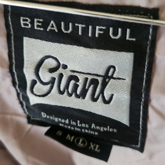 Vintage Beautiful Giant Pink & Gray Zip Up Hoodie Wind Breaker With Pockets - Picture 3 of 3